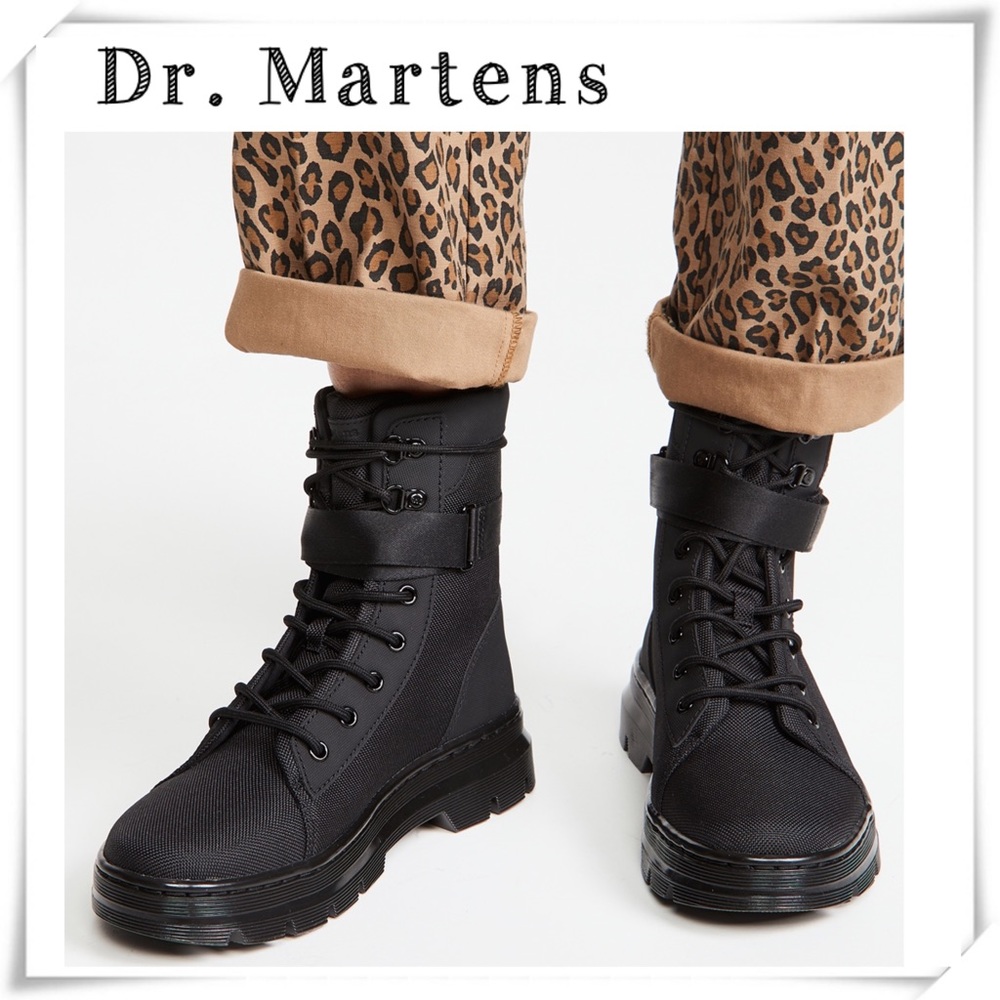 Dr. Martens Combs W Tech 8 Eye Boots in Black Size 6 Style #DRMAR30439